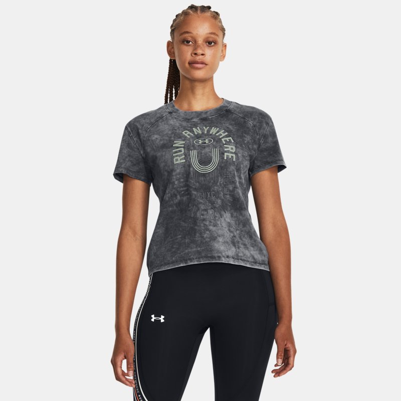T-shirt à manches courtes Under Armour Run Everywhere Graphic pour femme Noir / réfléchissant XS